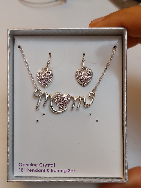 Jewelry - Mom Genuine Crystal Earrnings And Necklace Set